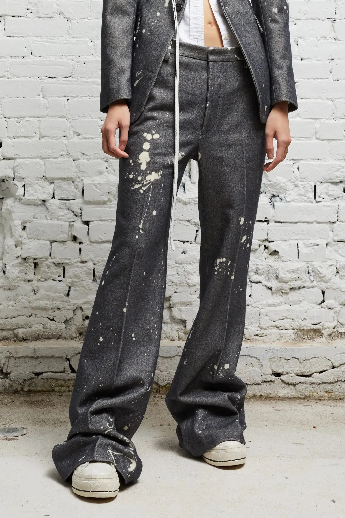 RELAXED TROUSER - GREY PAINT SPLATTER sold by R13