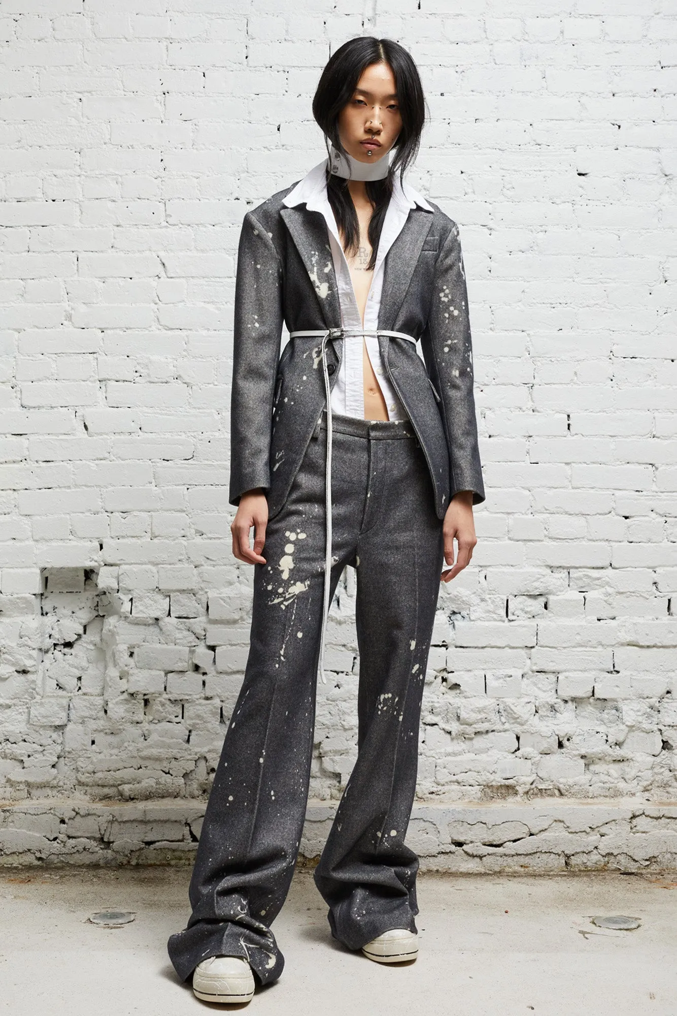 RELAXED TROUSER - GREY PAINT SPLATTER sold by R13 product image thumbnail 2