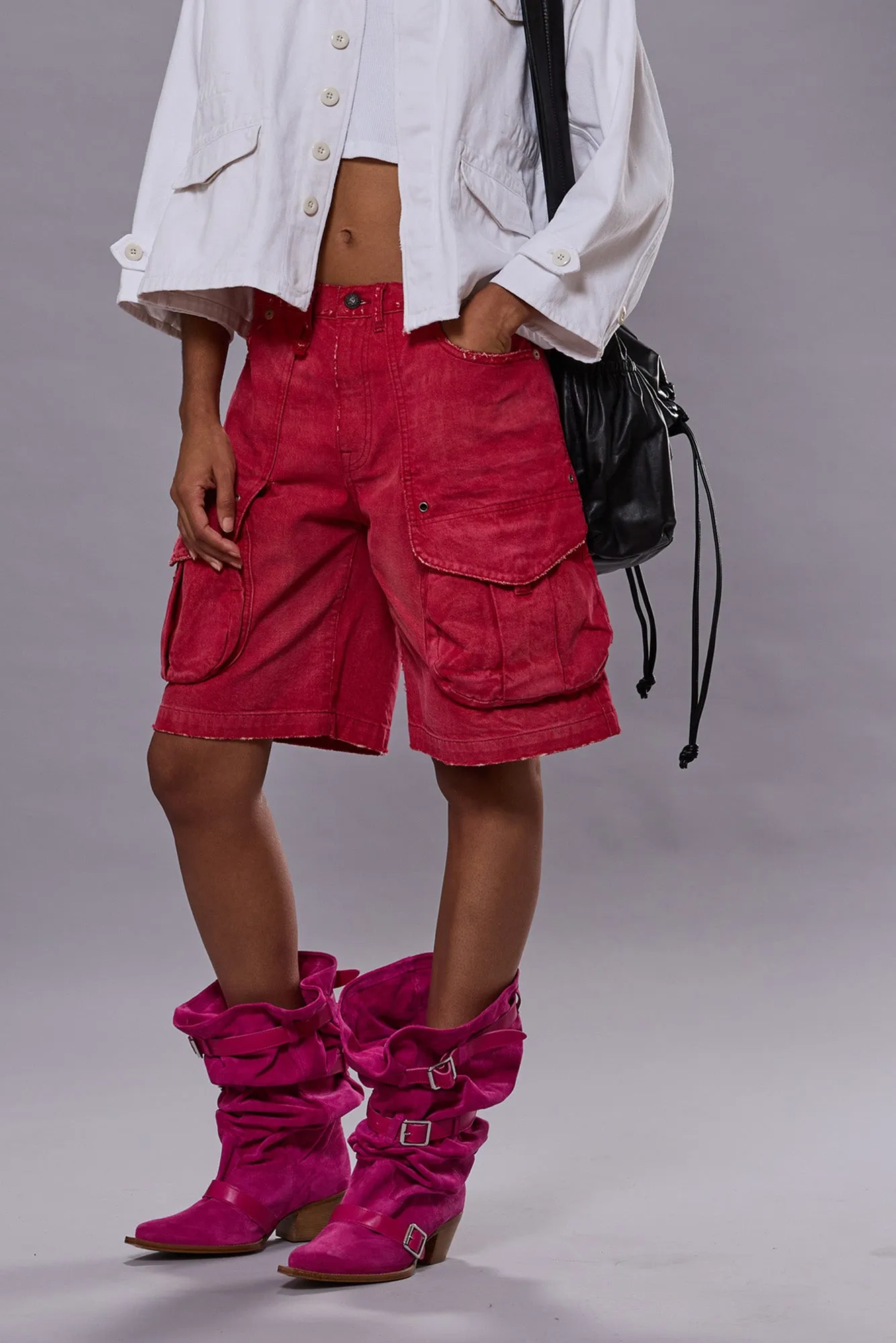 MULTI POCKET BAGGY SHORT - VIVID RED sold by R13 product image thumbnail 2