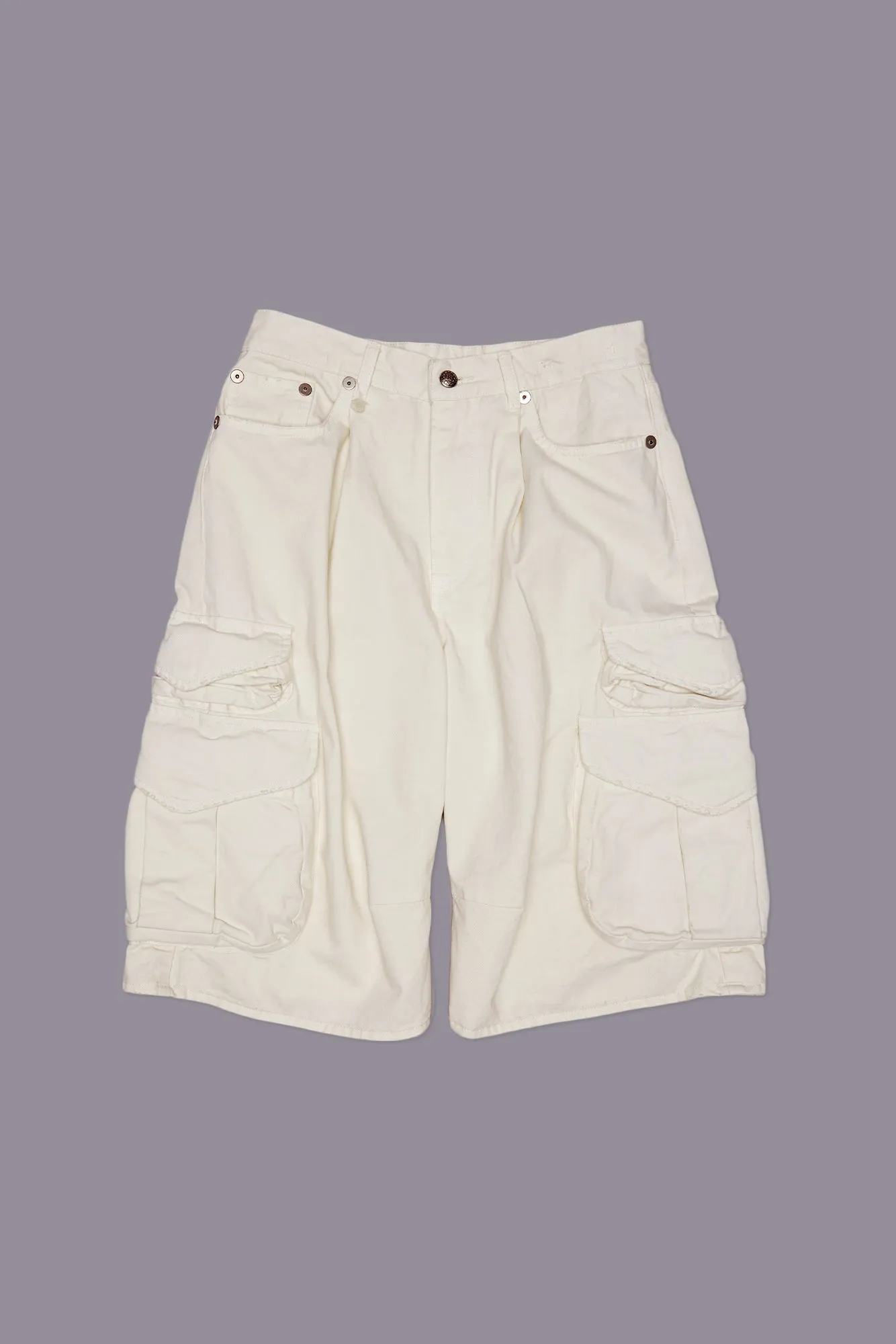 BERMUDA CARGO SHORT - WHITE SLUBBY TWILL sold by R13 product image thumbnail 3