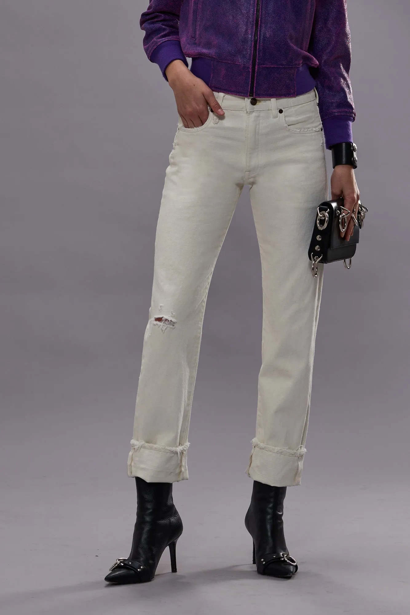 CUFFED ROMEO JEAN - BENNETT WHITE SELVEDGE sold by R13 product image thumbnail 2