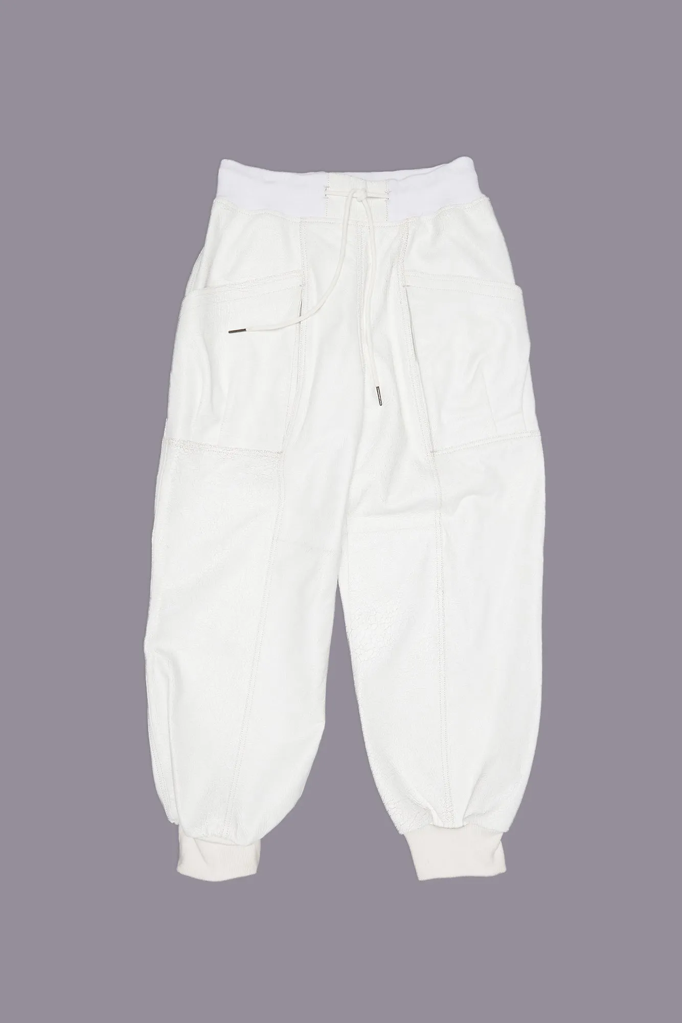 PLEATED POCKET STRAIGHT LEG LEATHER PANT - CRACKLE WHITE sold by R13 product image thumbnail 3
