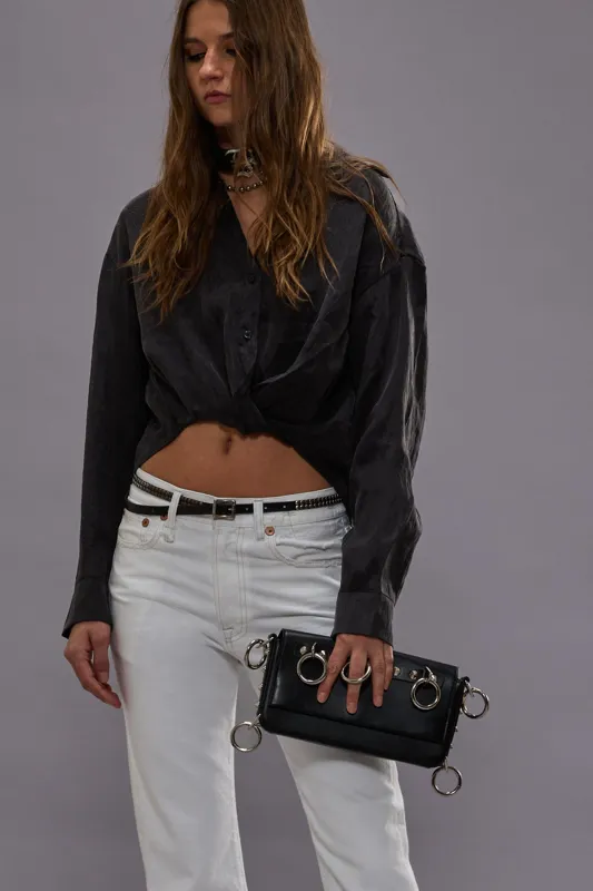 TWISTED FRONT SHIRT - BLACK sold by R13