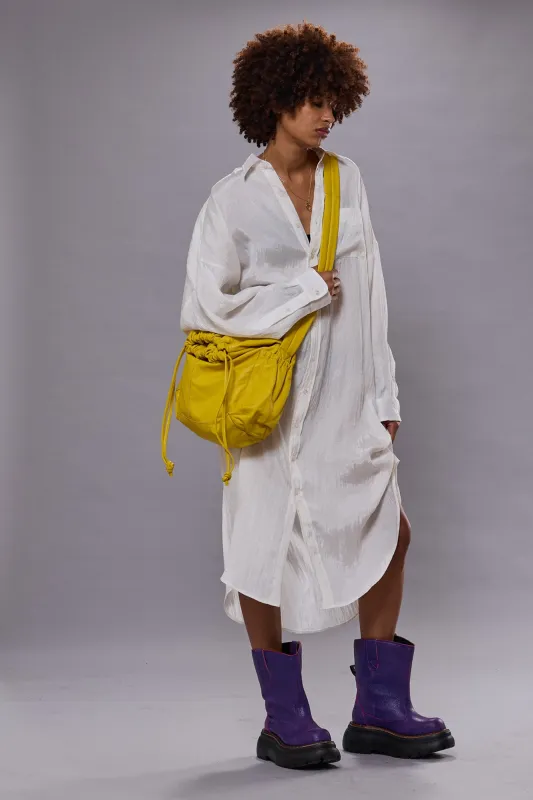 JUMBO SHIRTDRESS - WHITE sold by R13