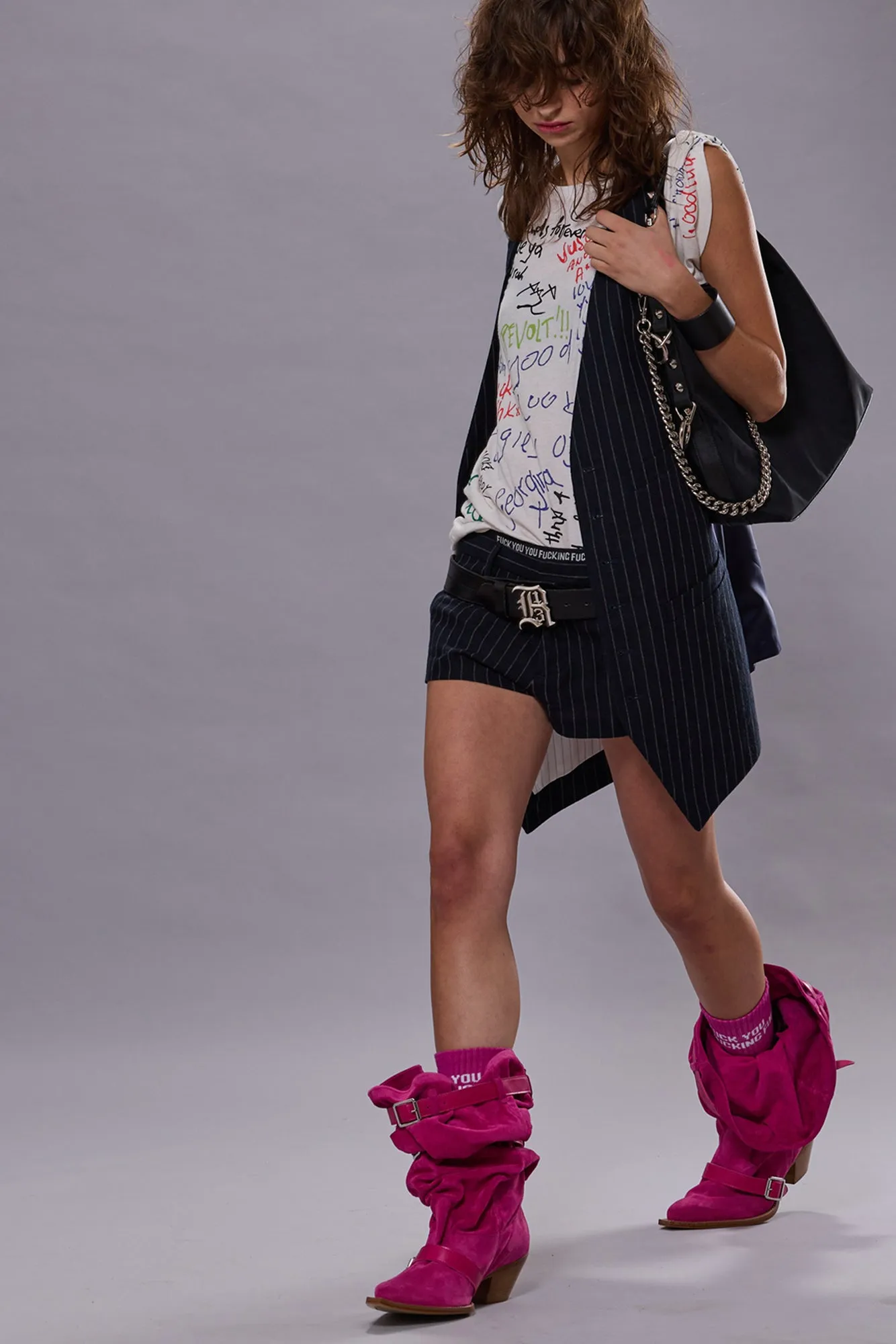 ELONGATED VEST - DARK NAVY STRIPE sold by R13 product image thumbnail 2