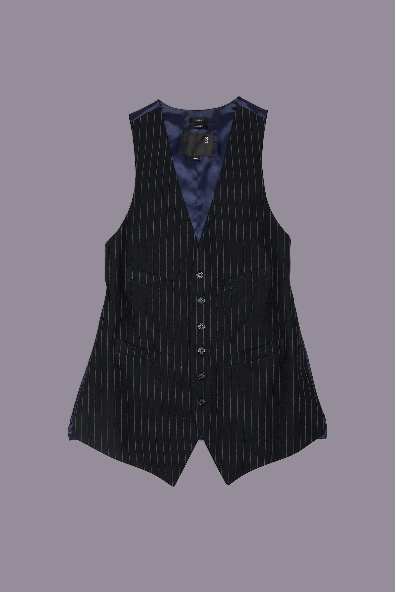 ELONGATED VEST - DARK NAVY STRIPE sold by R13 product image thumbnail 3