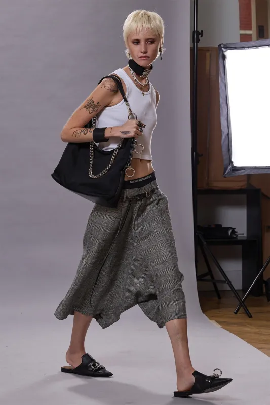 JUMBO TAILORED SHORT - BLACK&WHITE GLENPLAID sold by R13