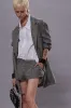 OVERSIZED RAGGED BLAZER - BLACK&WHITE GLENPLAID sold by R13