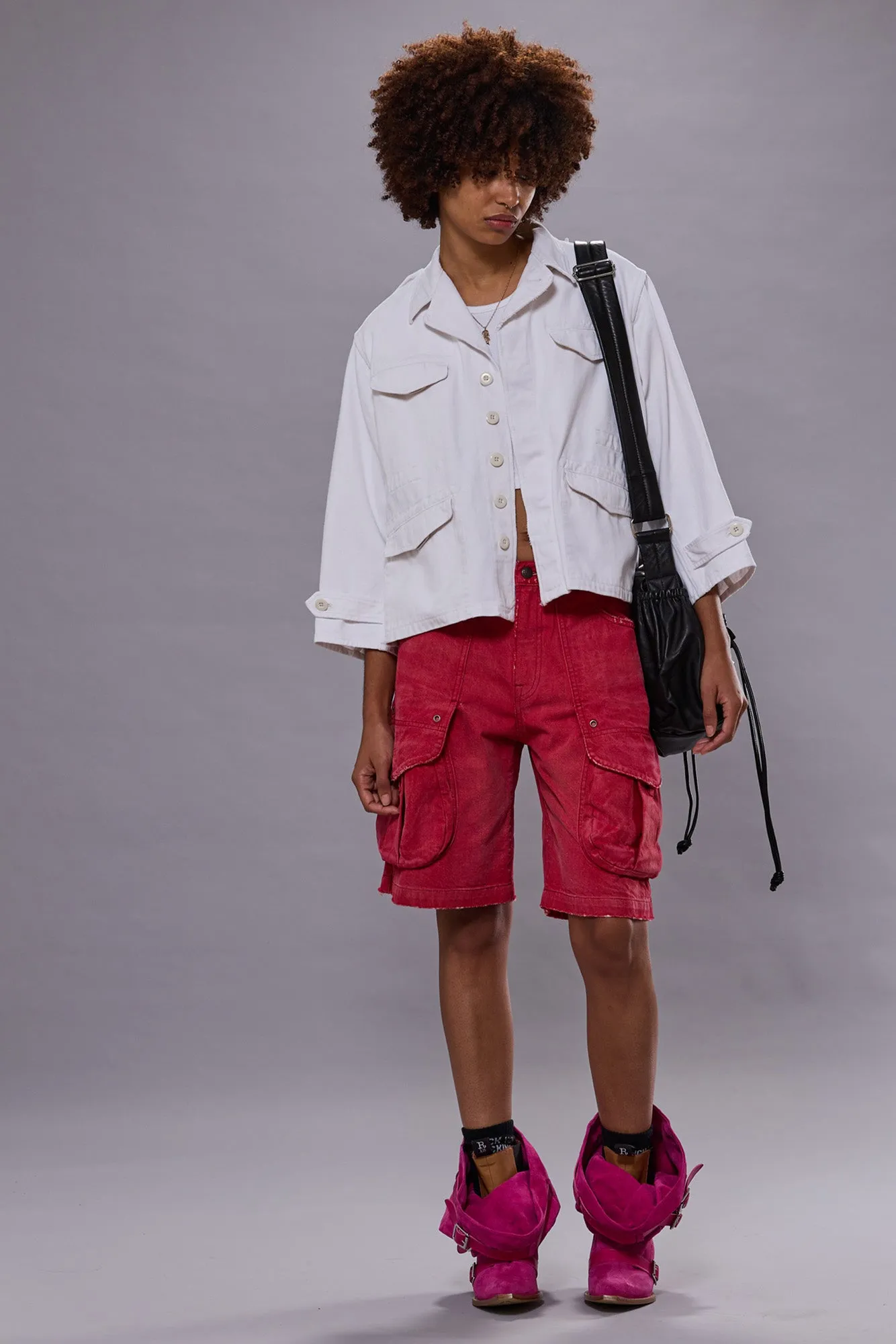 BOXY ARMY JACKET - WHITE sold by R13 product image thumbnail 2