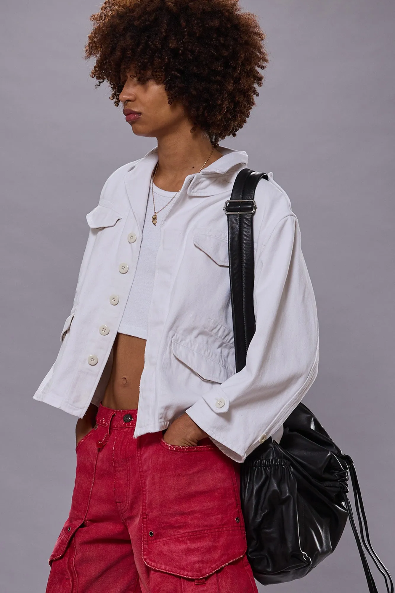 BOXY ARMY JACKET - WHITE sold by R13