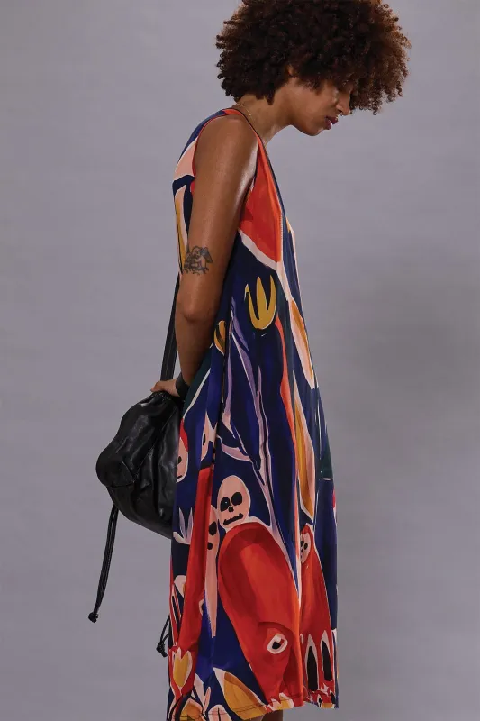 SLEEVELESS MIDI - MULTICOLOR PRINT sold by R13