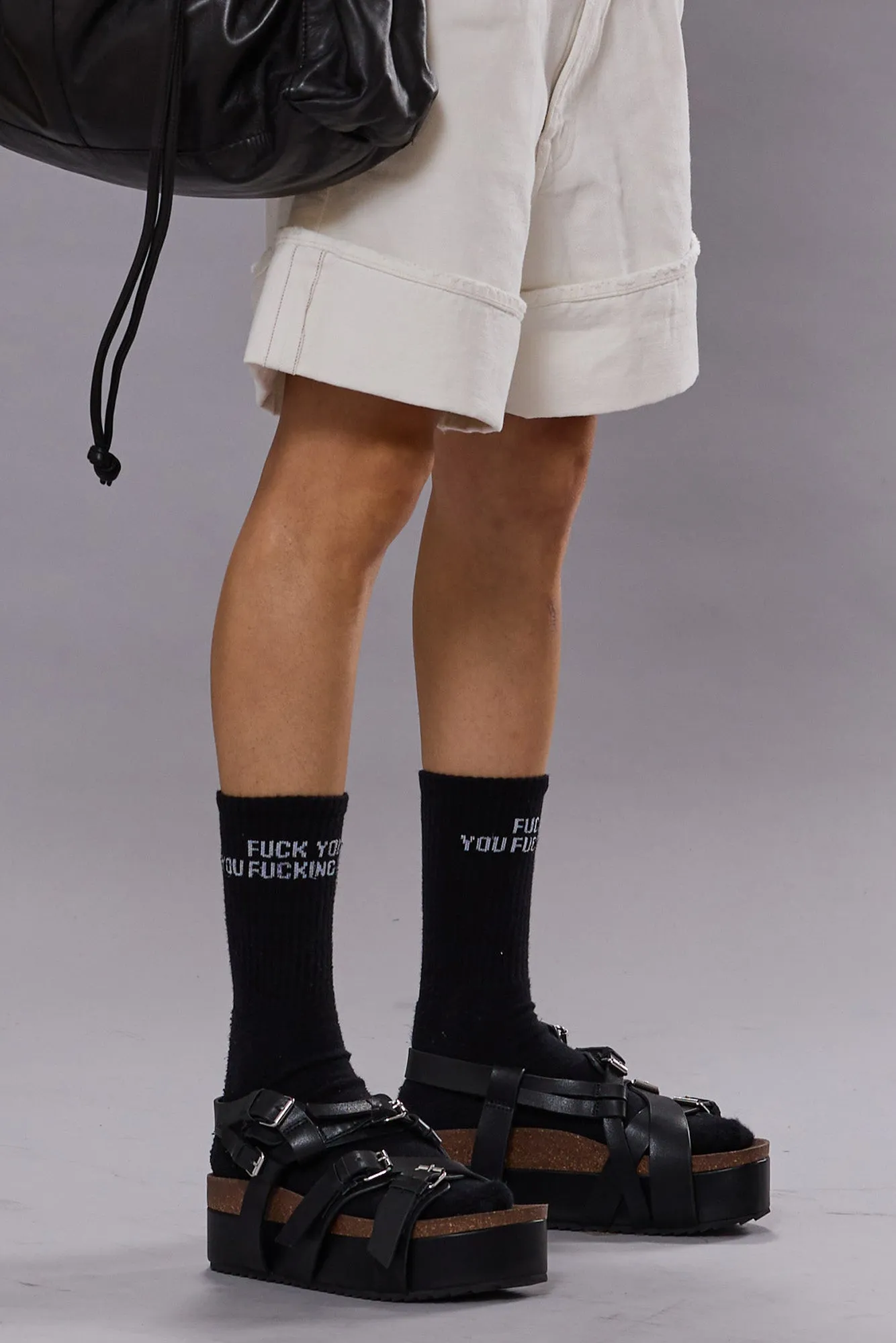 PLATFORM SANDAL - BLACK sold by R13