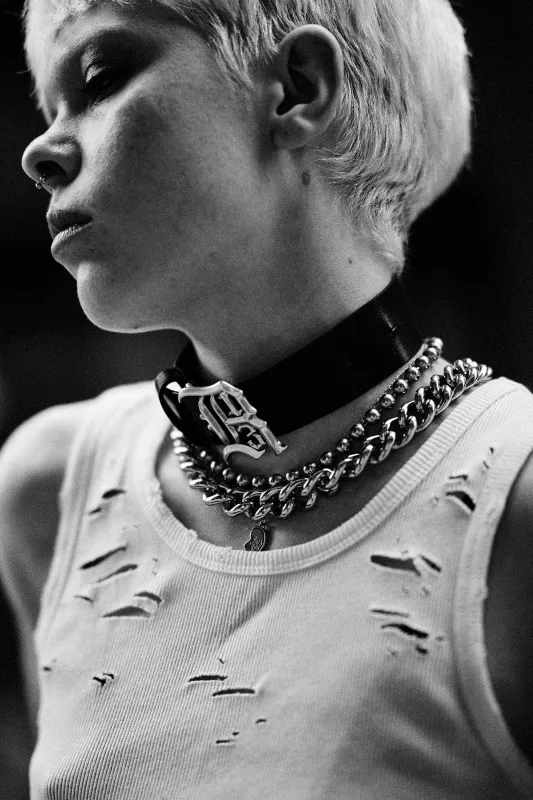 R13 CHOKER - BLACK made by R13
