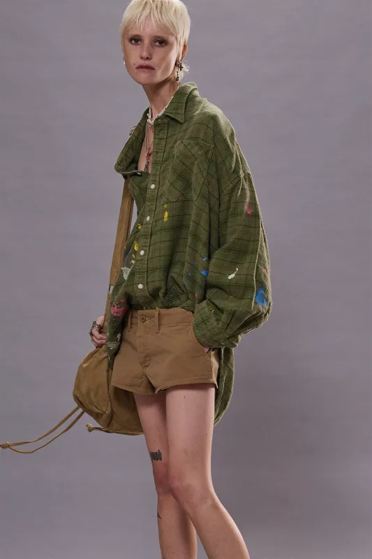 DROP NECK WORKSHIRT - VANDALIZED PLAID sold by R13