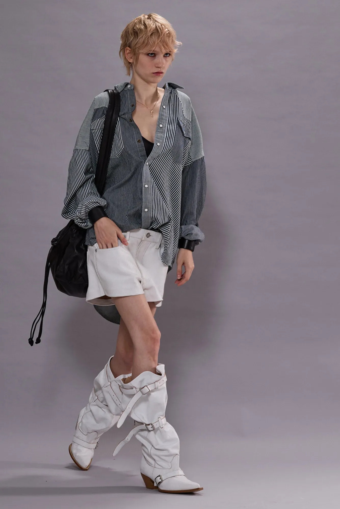 OVERSIZED COWBOY SHIRT - MULTI STRIPE RAILROAD sold by R13 product image thumbnail 2