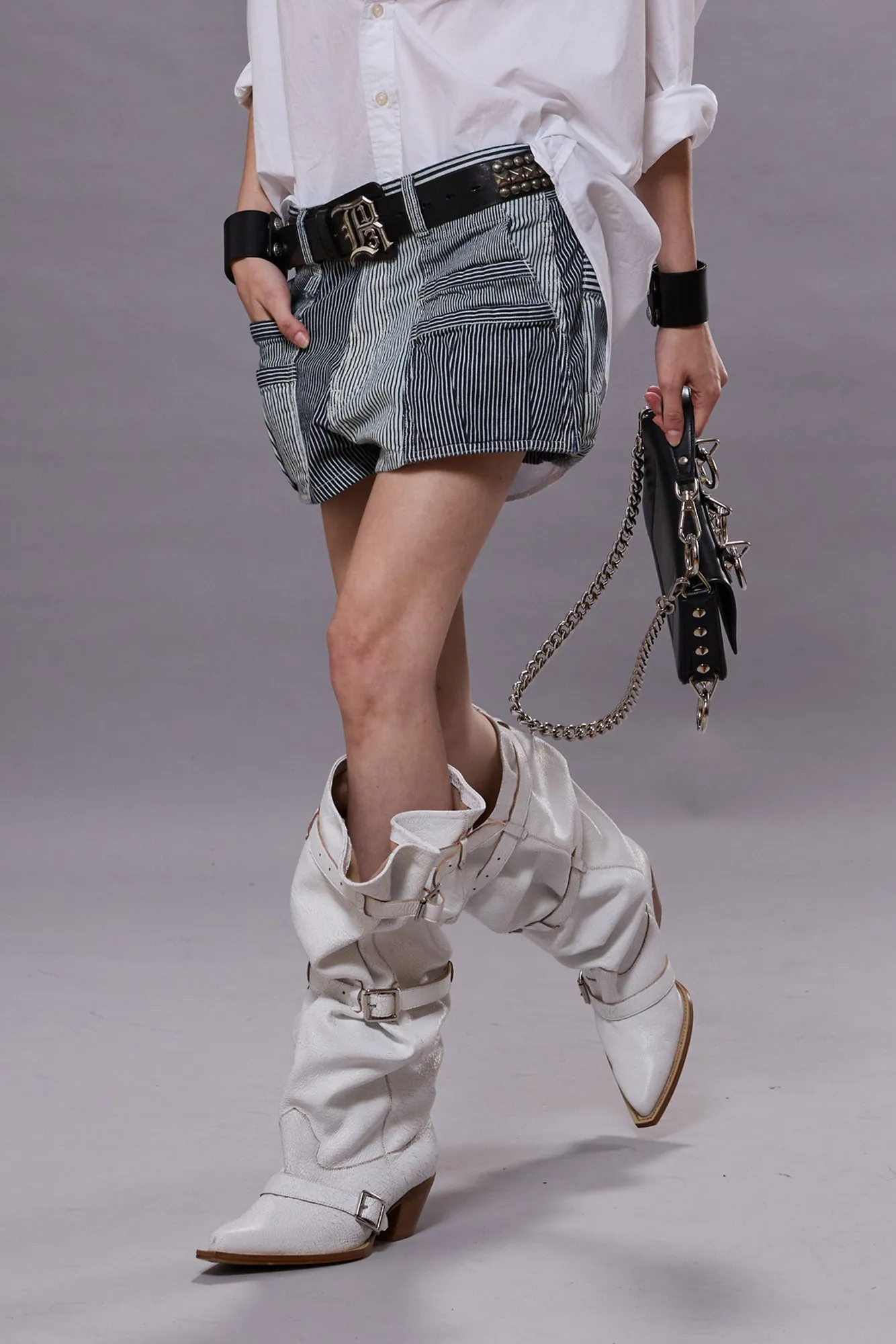 D'ARCY UTILITY SHORT - MULTI STRIPE RAILROAD sold by R13