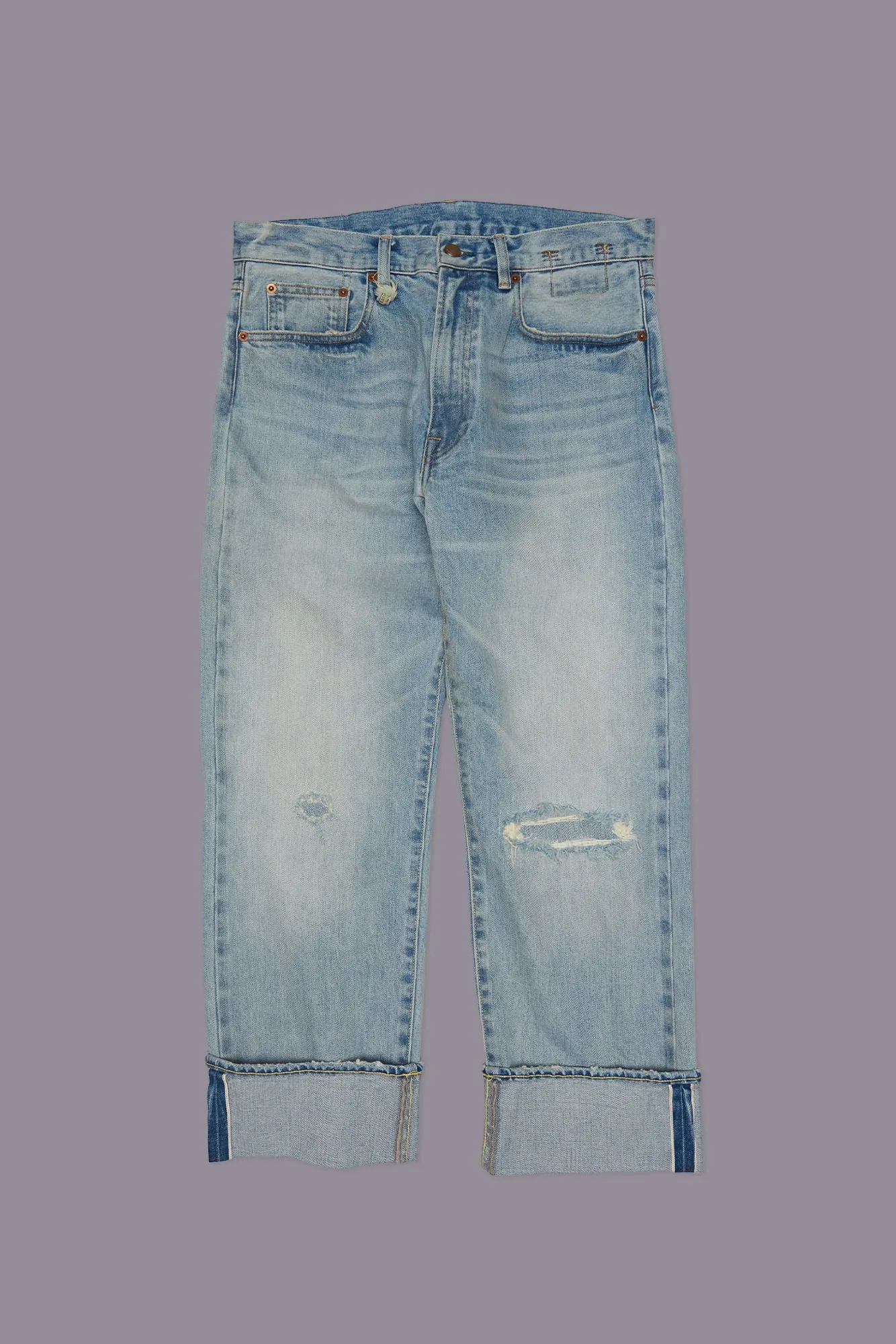 CUFFED X-BOYFRIEND JEAN - ELROY SELVEDGE BLUE sold by R13 product image thumbnail 2