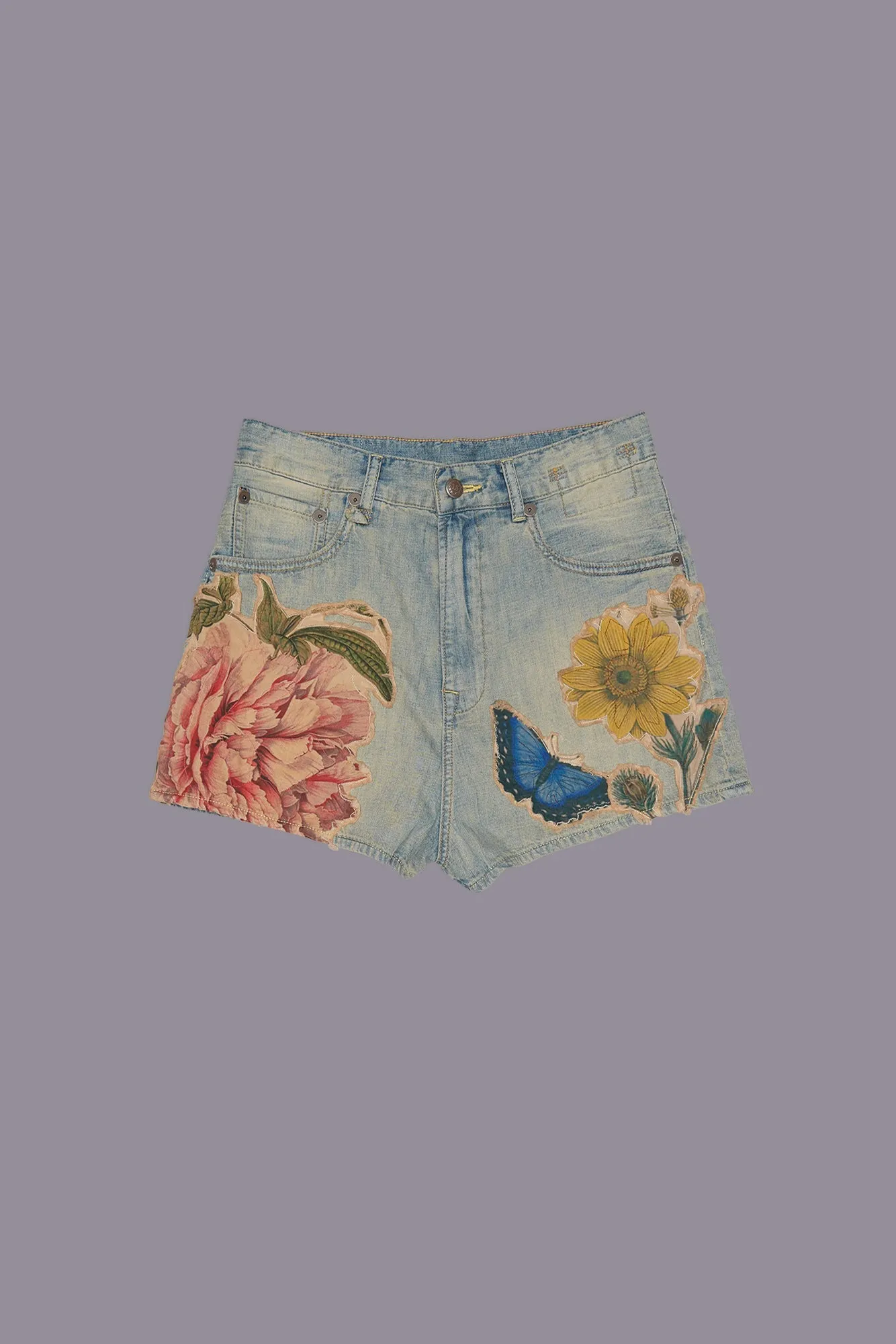 VENTI SHORT - APPLIQUE DENIM sold by R13 product image thumbnail 2