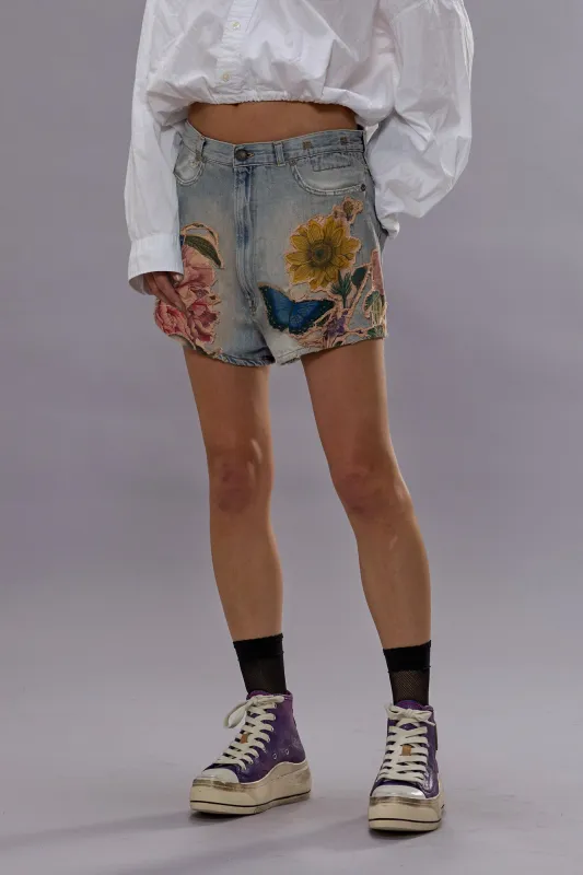 VENTI SHORT - APPLIQUE DENIM sold by R13