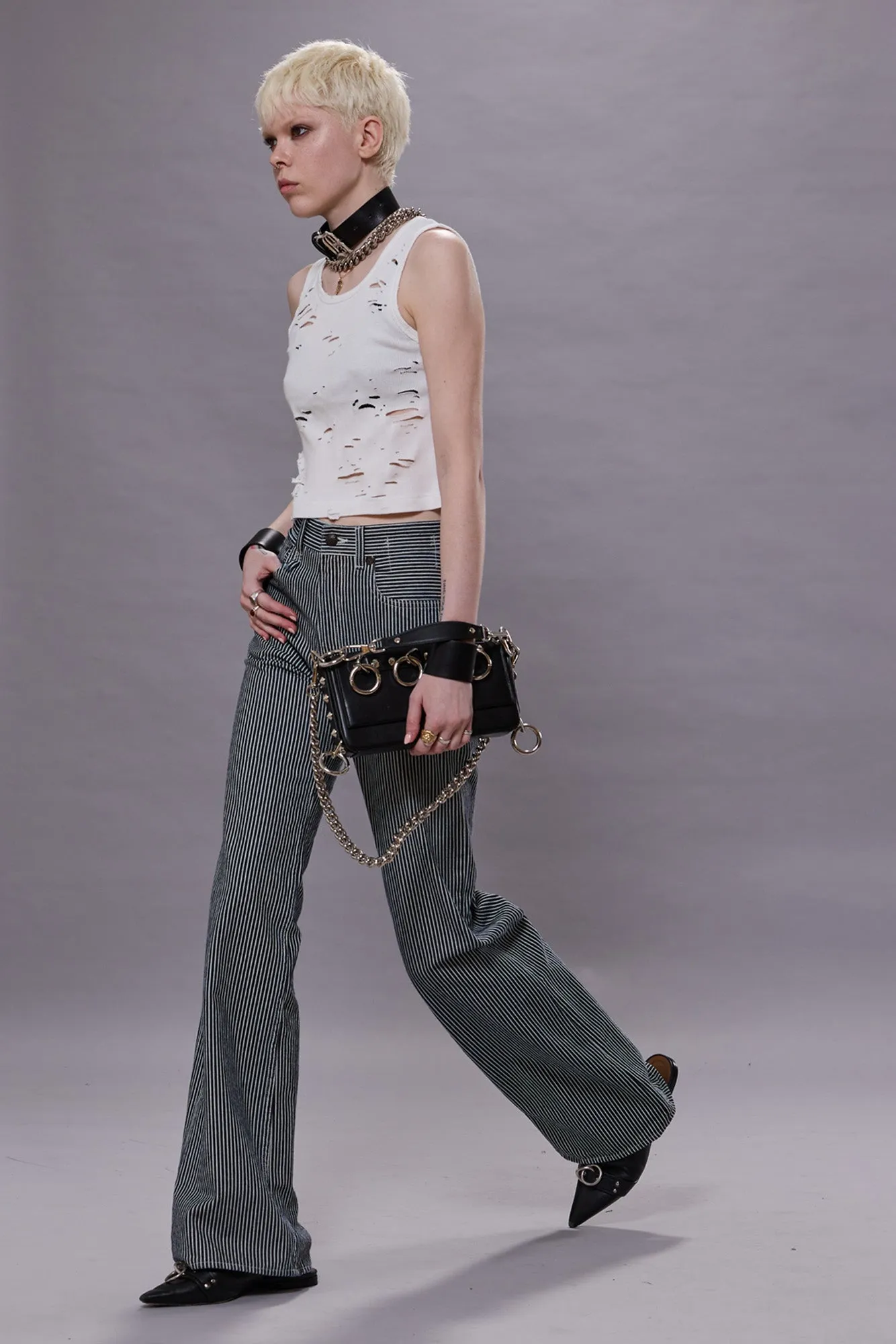 LACE BACK JANE JEAN - RINSE INDIGO RAILROAD sold by R13 product image thumbnail 2