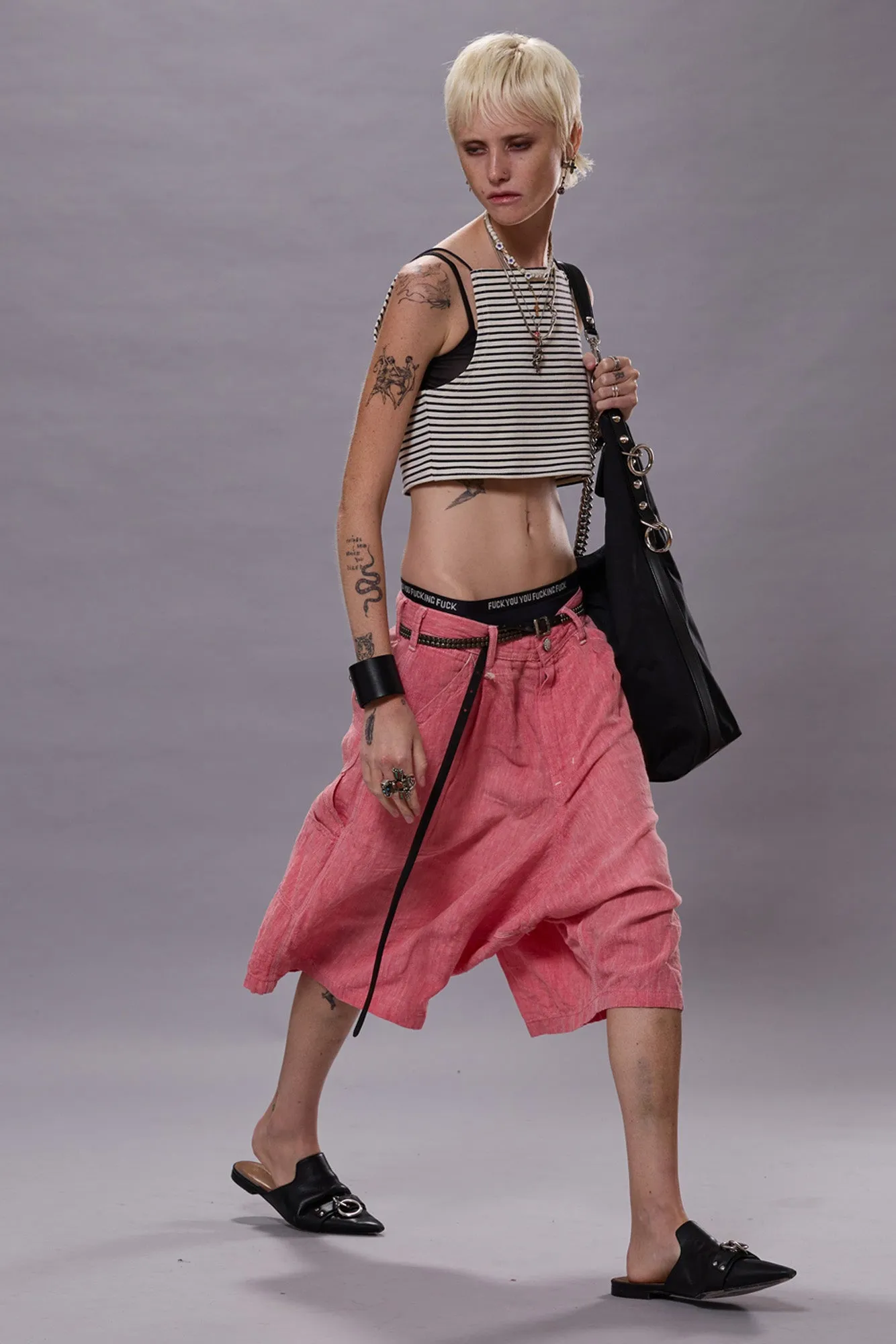 JESSE CARPENTER SHORT - CORAL LINEN CHAMBRAY sold by R13