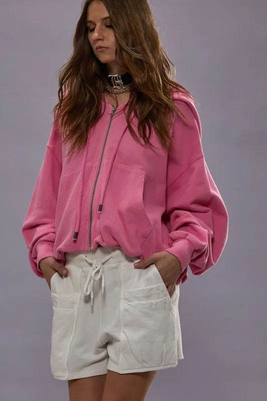 BALLOON ZIP-UP HOODIE - PINK sold by R13