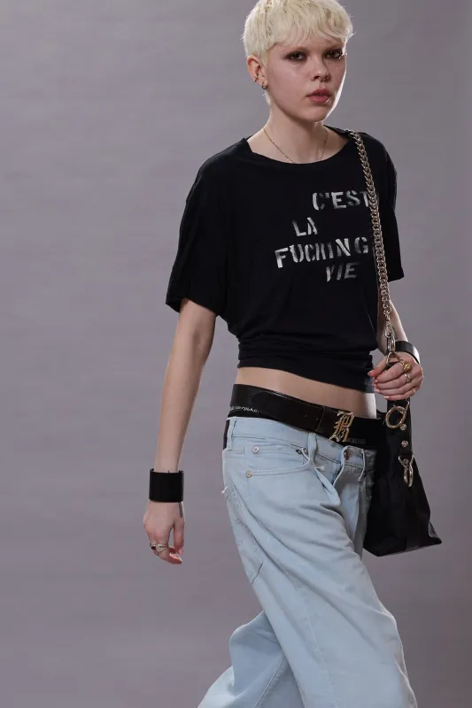 C'EST LA FUCKING VIE BOY T - BLACK sold by R13