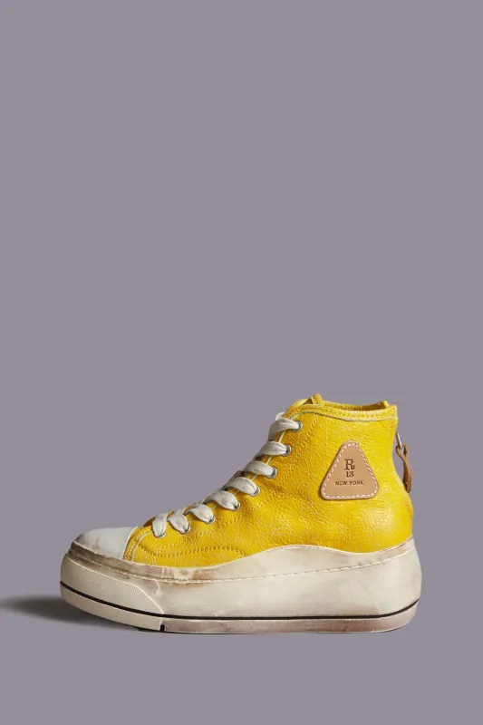 KURT HIGH TOP SNEAKER - YELLOW / AQUA sold by R13