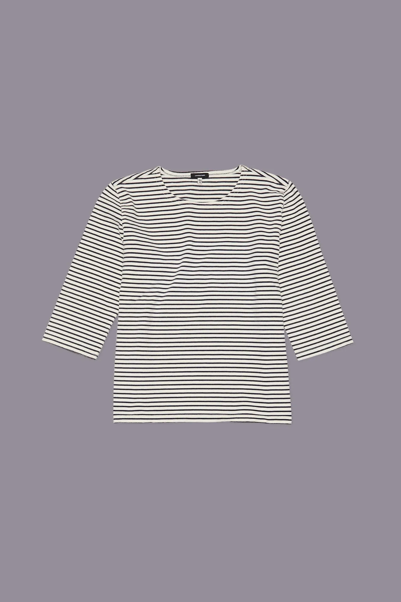 ELBOW SLEEVE STRIPE TEE - NAVY/ECRU NARROW STRIPE sold by R13 product image thumbnail 3