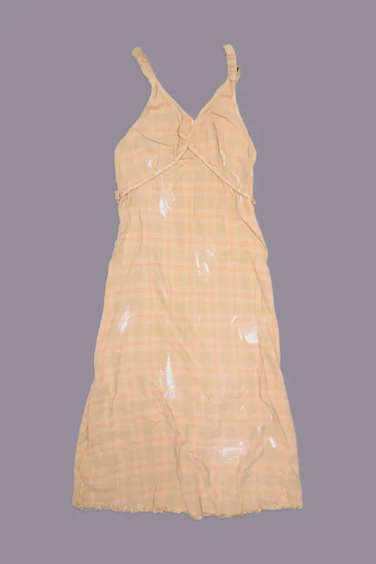 GRUNGE SLIP - KHAKI OVERDYE PLAID sold by R13