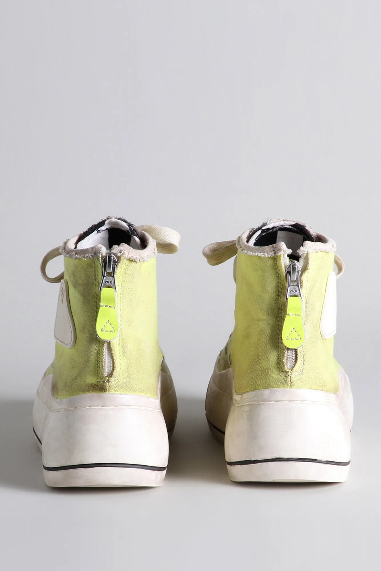 MEN'S KURT HIGH TOP SNEAKER - YELLOW GREEN & CHECKERBOARD sold by R13 product image thumbnail 3