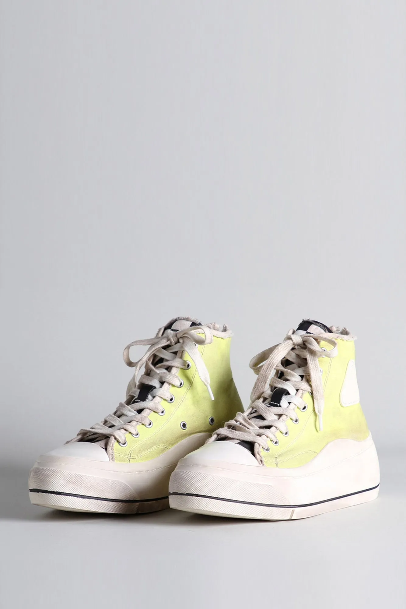 MEN'S KURT HIGH TOP SNEAKER - YELLOW GREEN & CHECKERBOARD sold by R13
