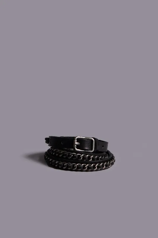 BRAID CHAIN BELT - BLACK sold by R13