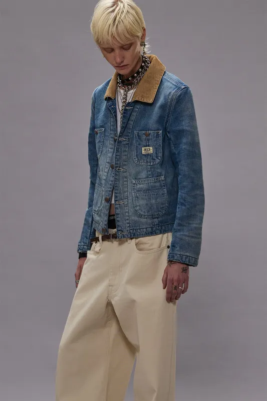 CROPPED CHORE COAT - CALLI BLUE sold by R13