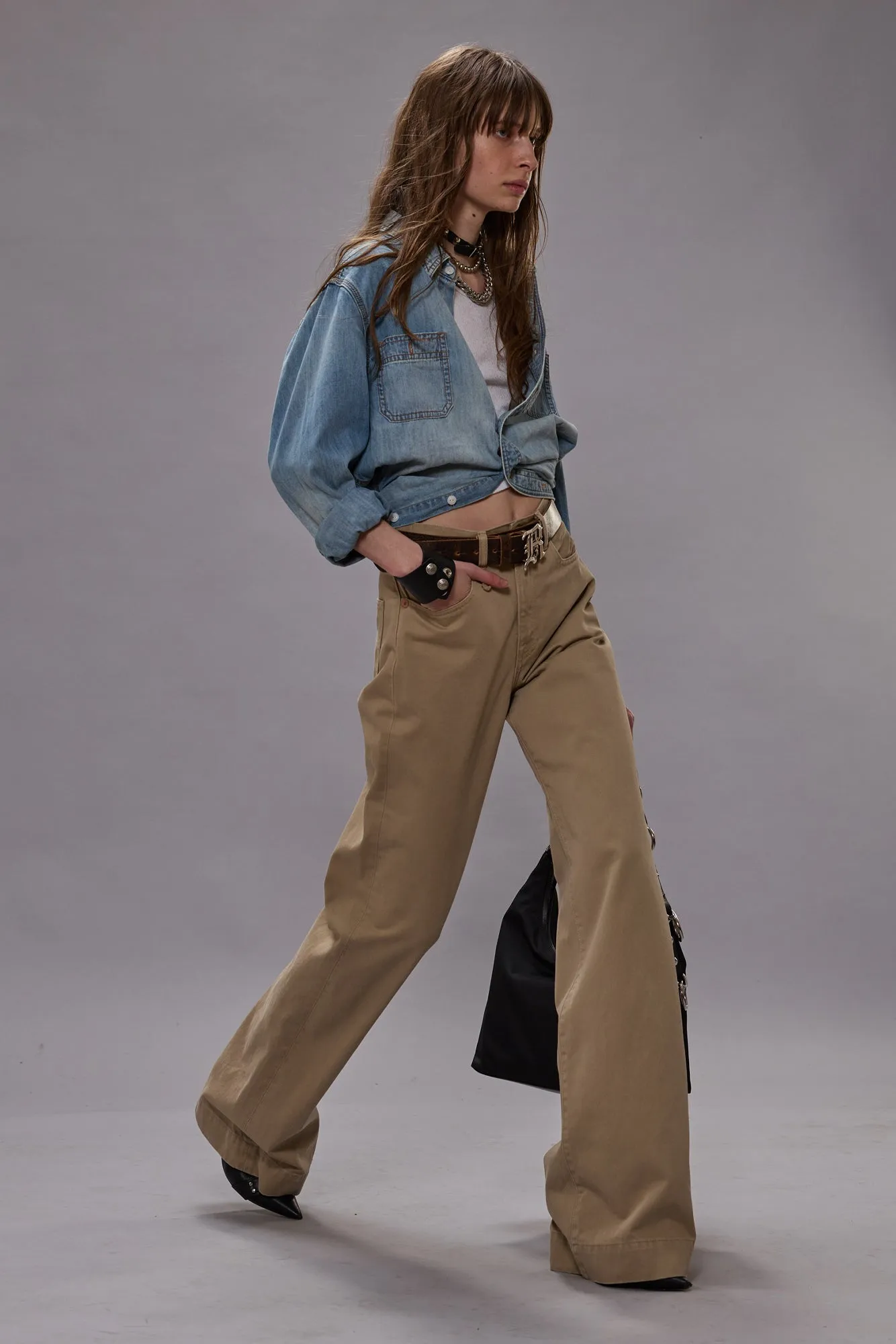 WRAP AROUND DENIM WORK SHIRT - RIVER BLUE sold by R13 product image thumbnail 2