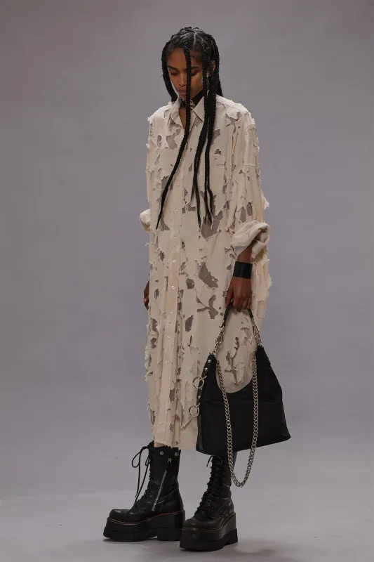 JUMBO SHIRT DRESS - NUDE sold by R13