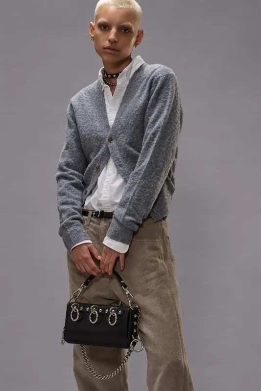 SPLIT HEM CARDIGAN - LIGHT HEATHER GREY sold by R13