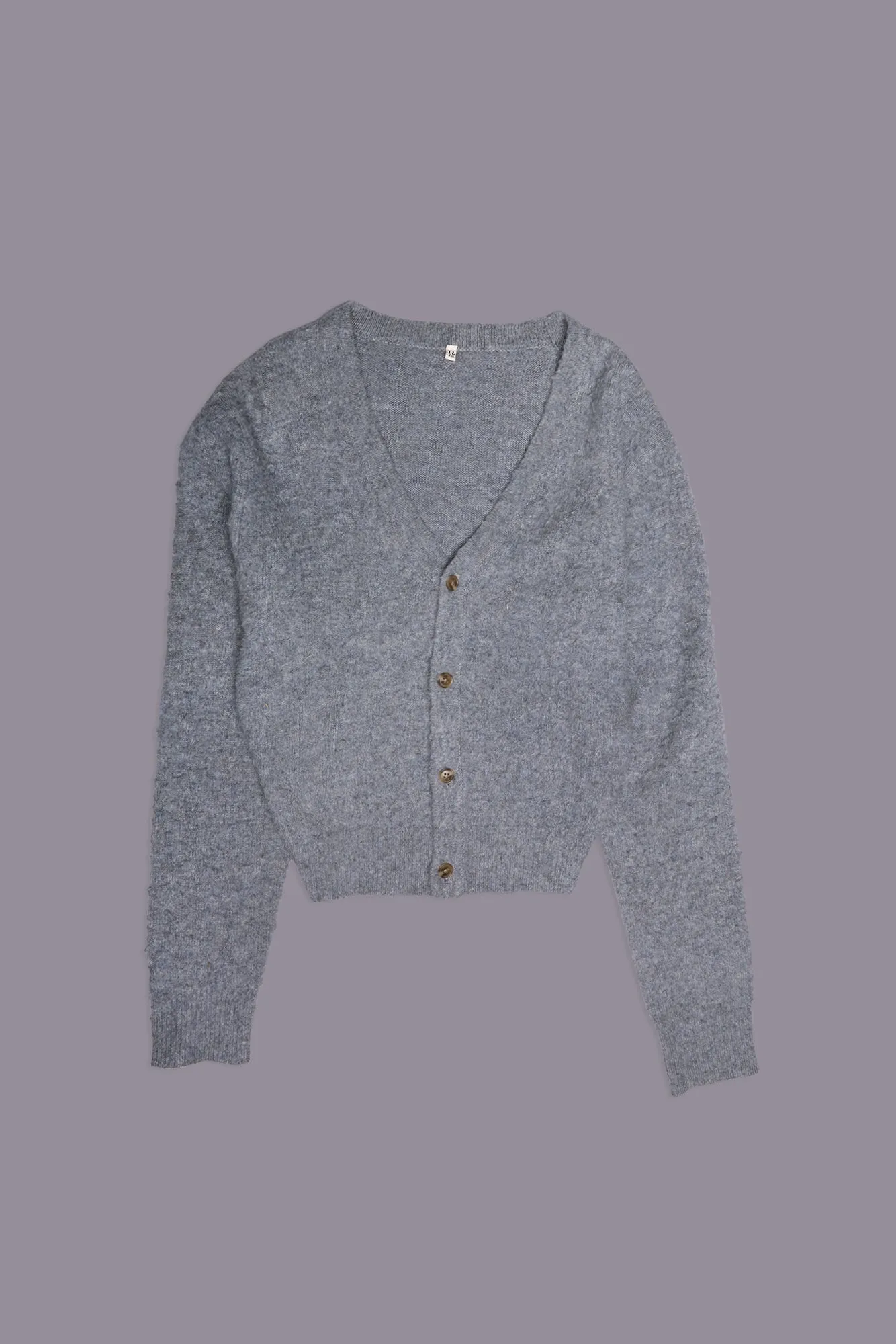 SPLIT HEM CARDIGAN - LIGHT HEATHER GREY sold by R13 product image thumbnail 3