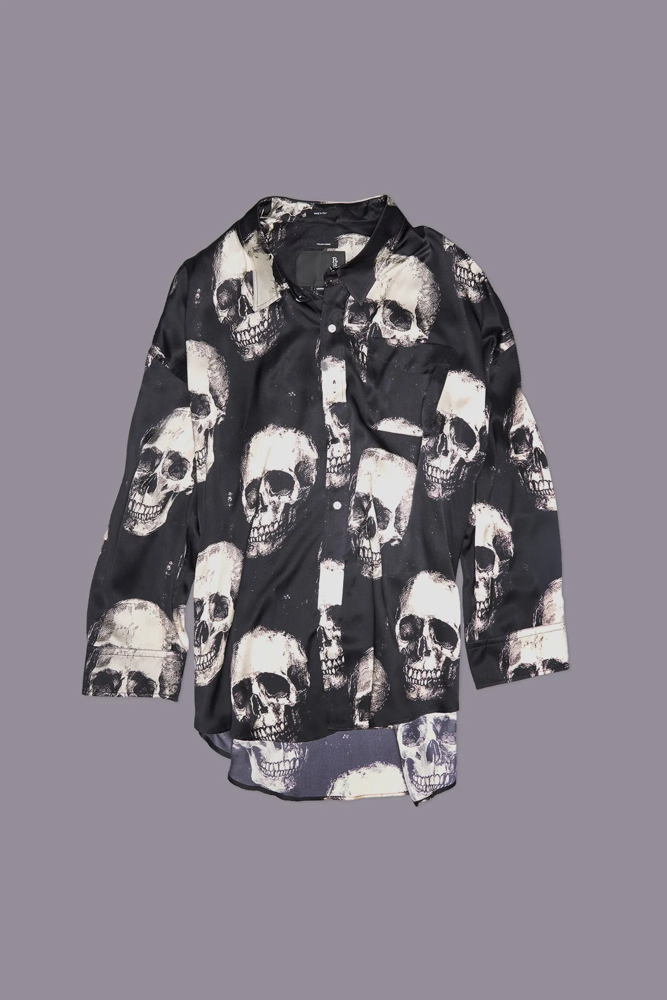 DROP NECK SHIRT - SKULLS ON BLACK sold by R13 product image thumbnail 3