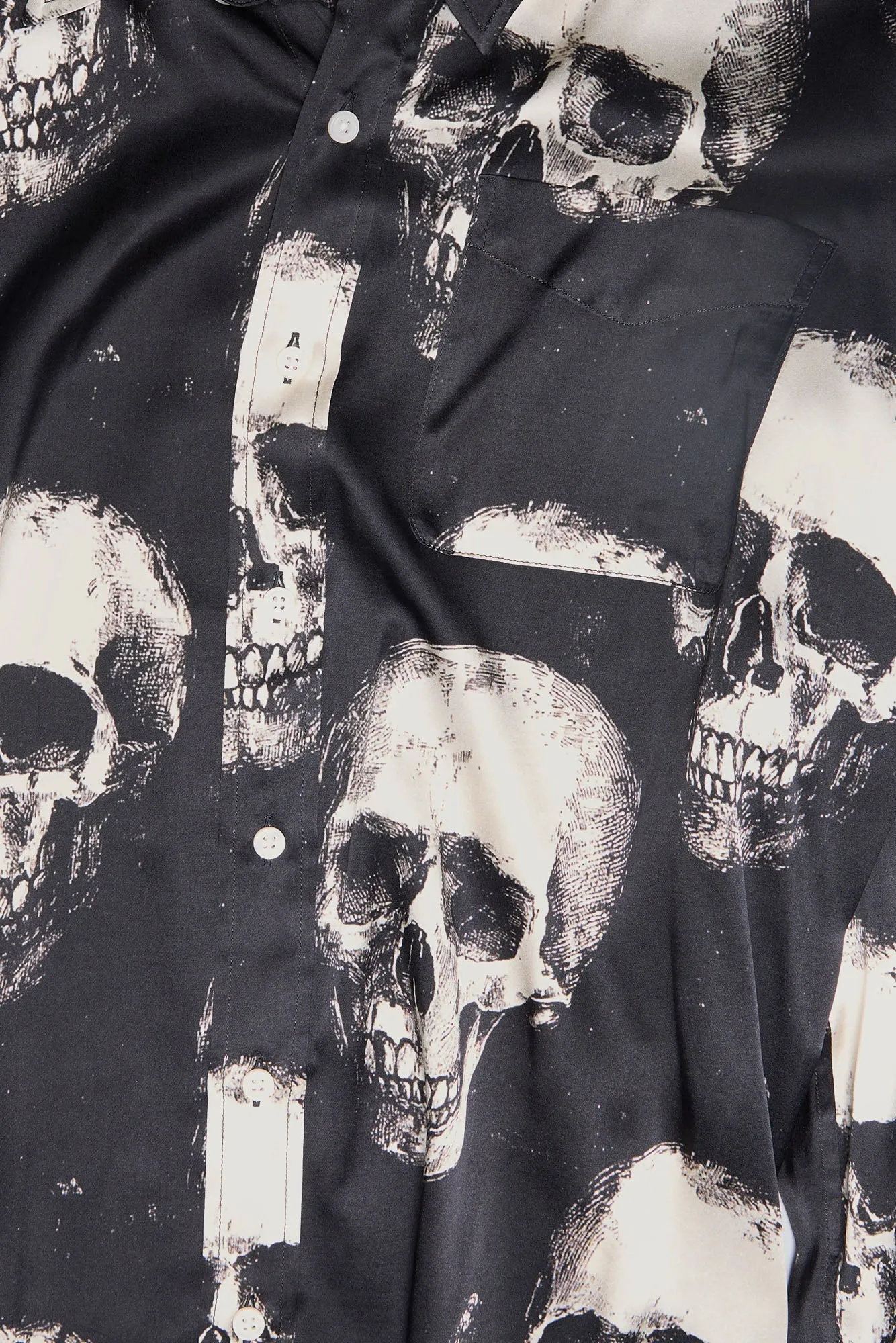 DROP NECK SHIRT - SKULLS ON BLACK sold by R13 product image thumbnail 4