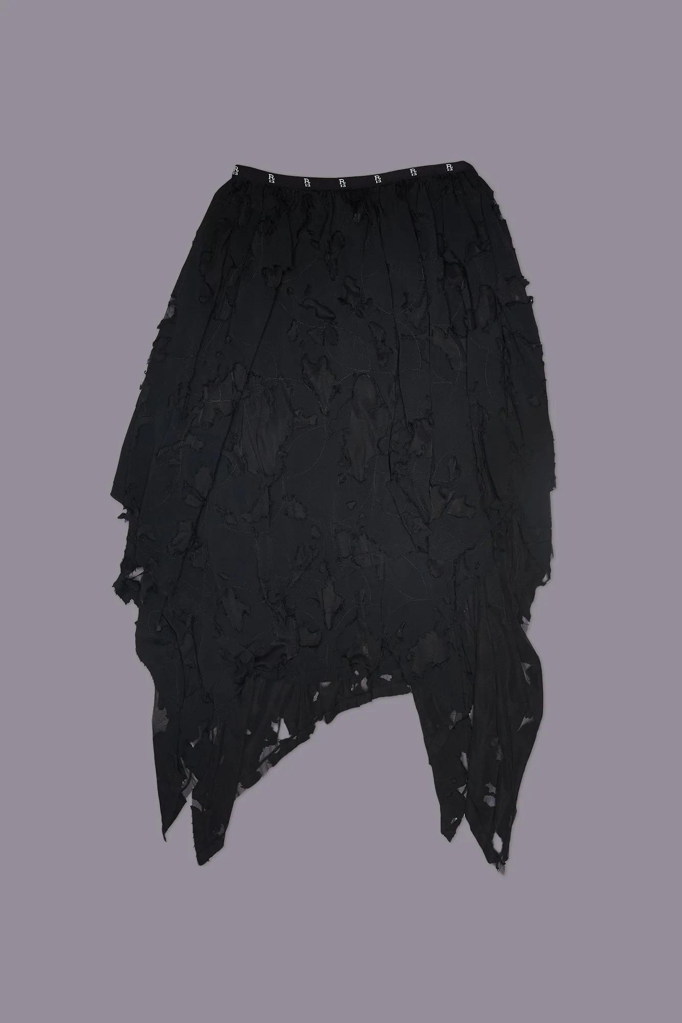 MIDI HANDKERCHIEF SKIRT - BLACK sold by R13 product image thumbnail 3