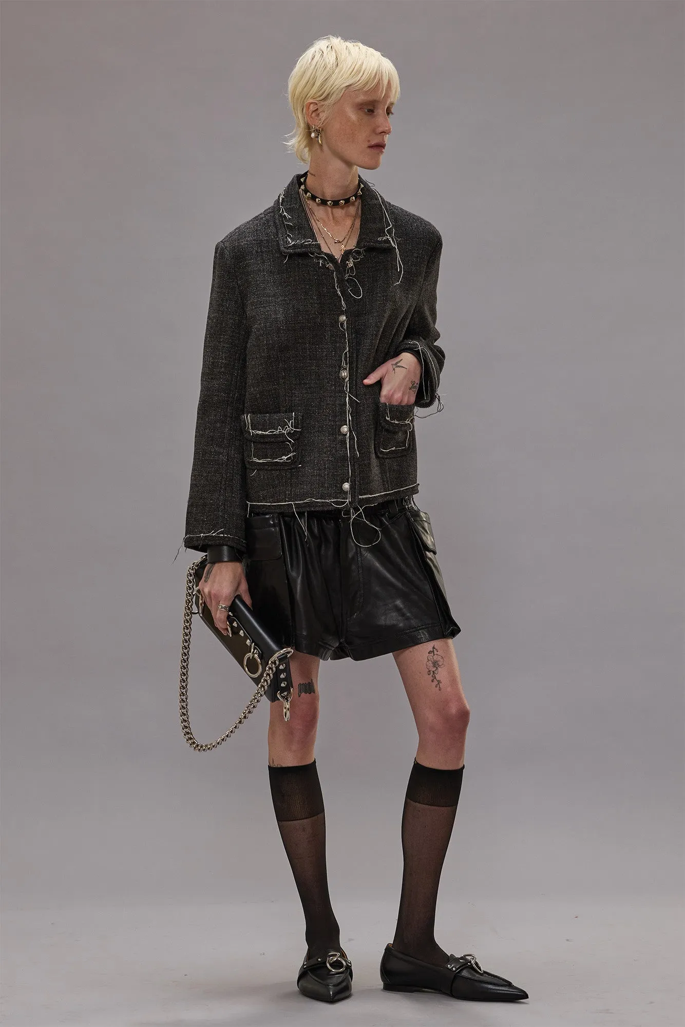 BOXY JACKET - DARK GREY sold by R13