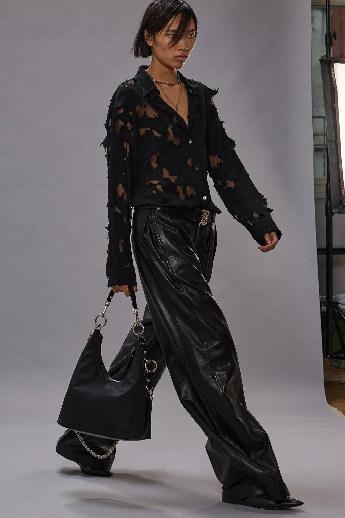 SLIM SHIRT - BLACK sold by R13 product image thumbnail 2