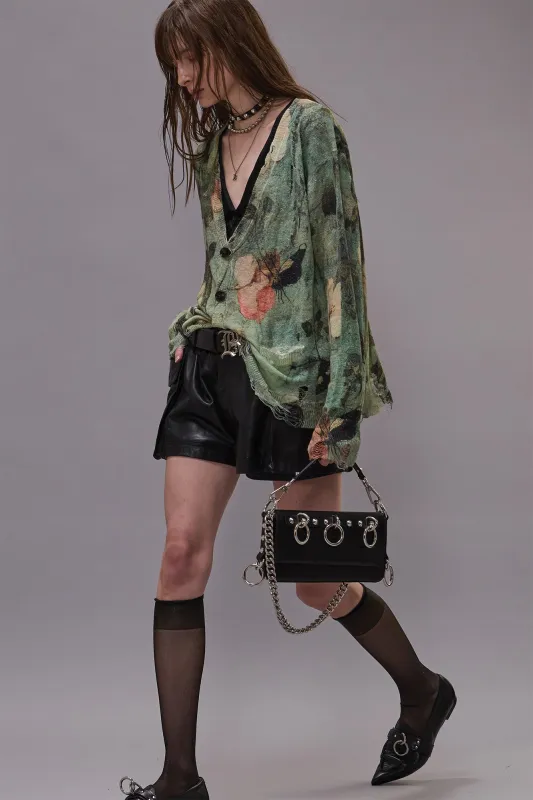 BOYFRIEND CARDIGAN - TURQUOISE FLORAL sold by R13