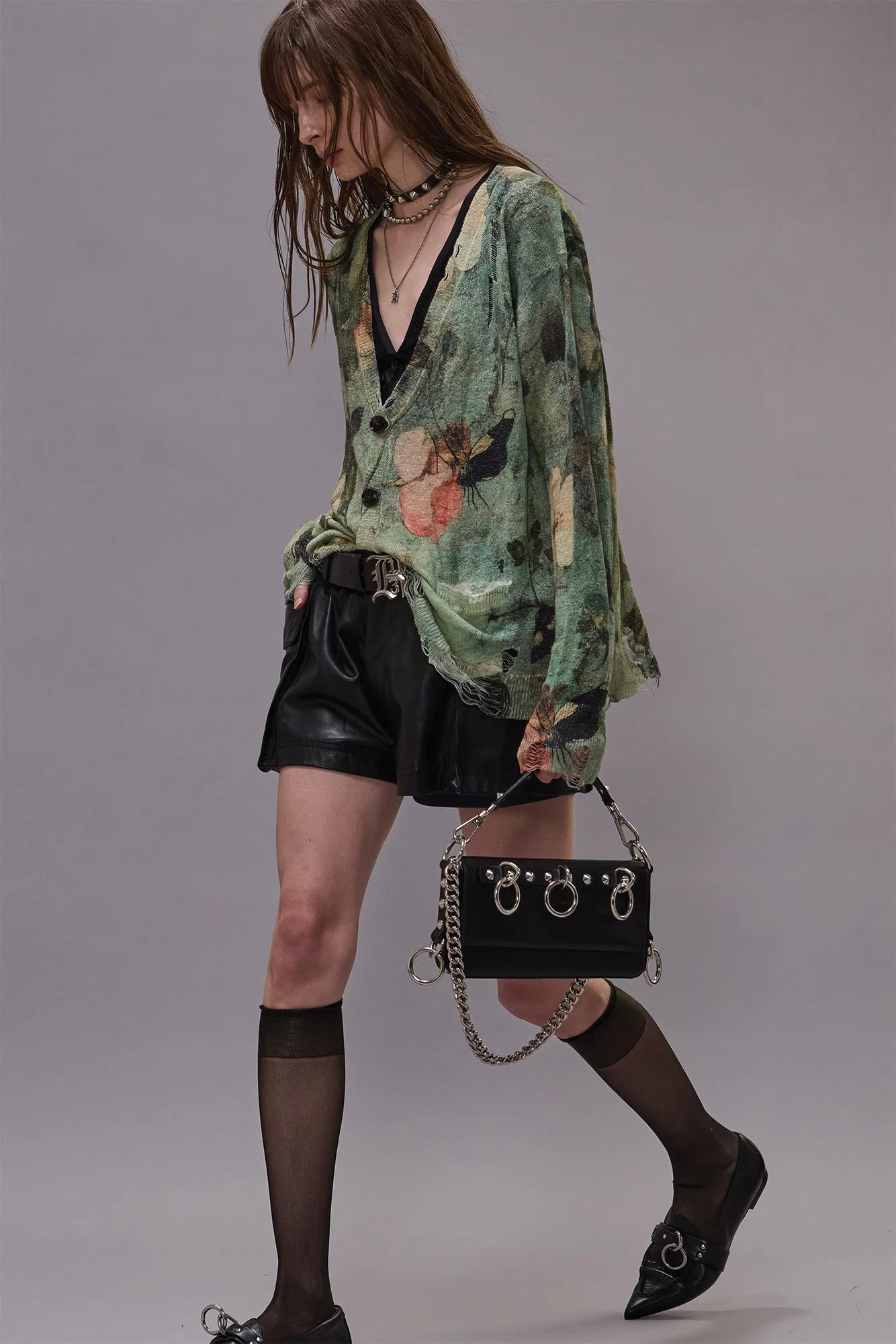 BOYFRIEND CARDIGAN - TURQUOISE FLORAL sold by R13