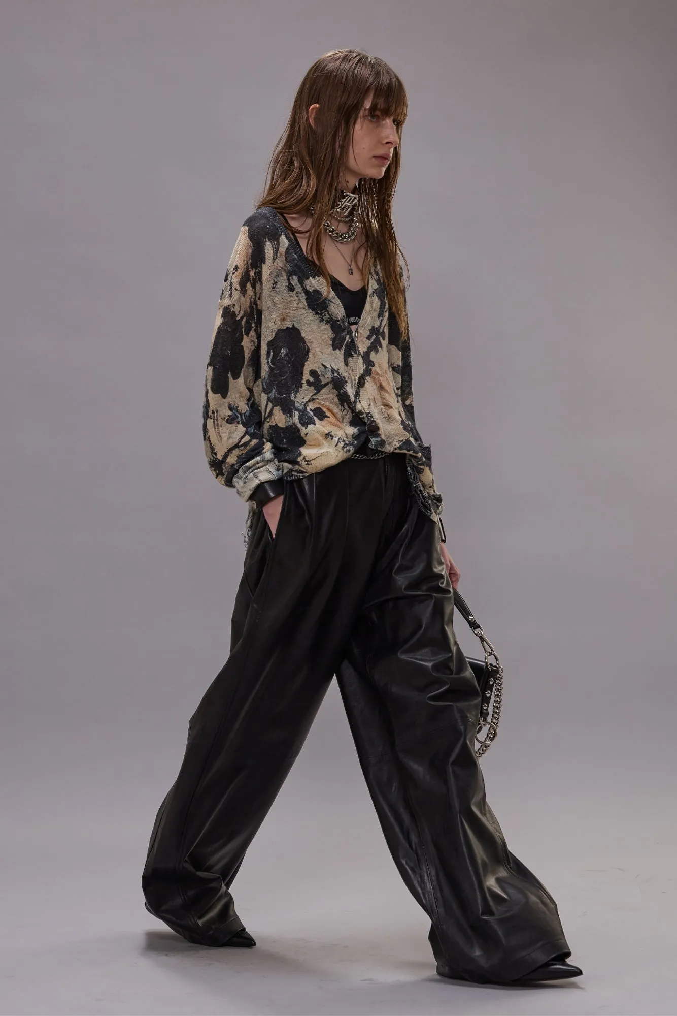 Boyfriend Cardigan - Black And Cream Floral sold by R13 product image thumbnail 2