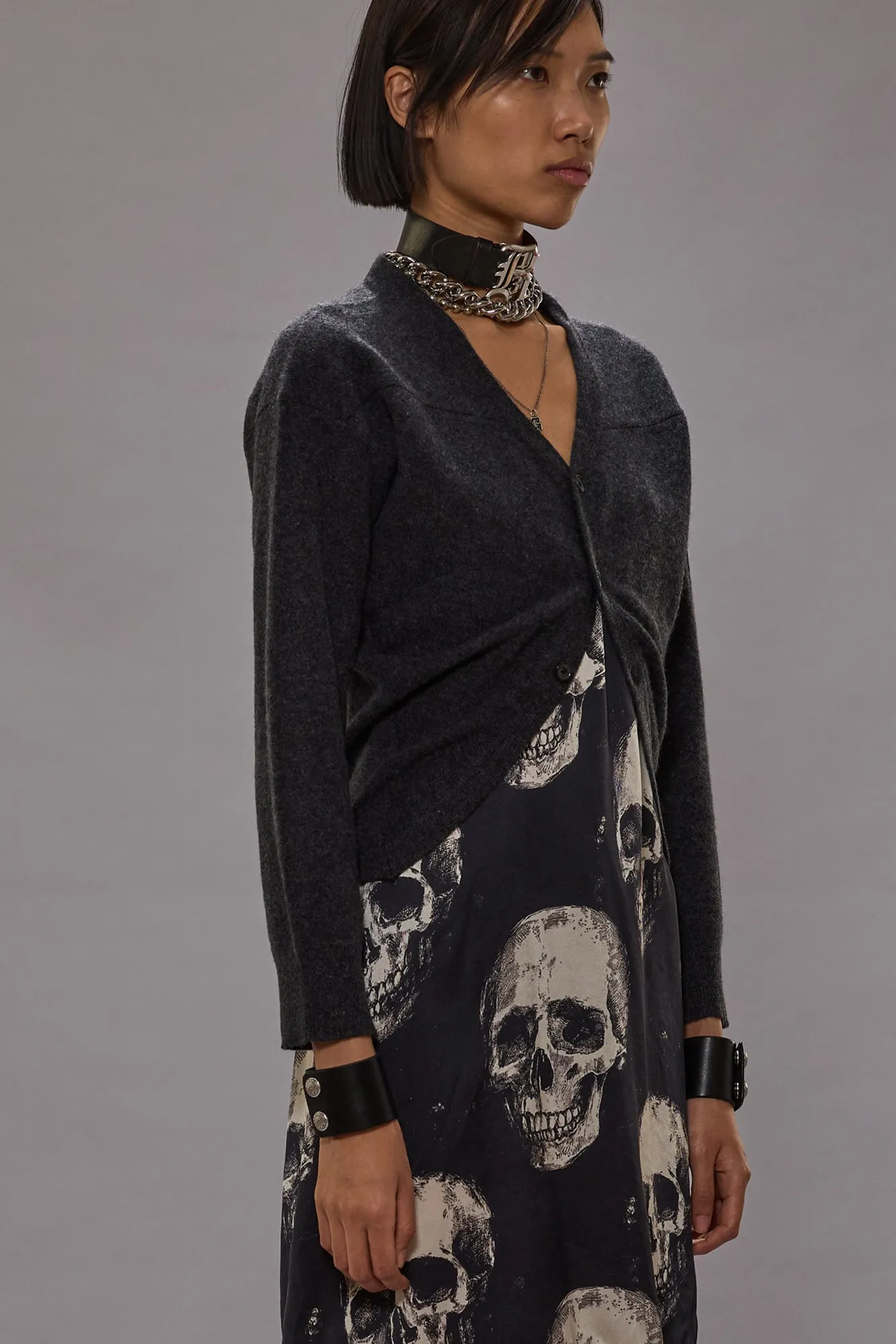 WRAP AROUND CARDIGAN - CHARCOAL sold by R13 product image thumbnail 3