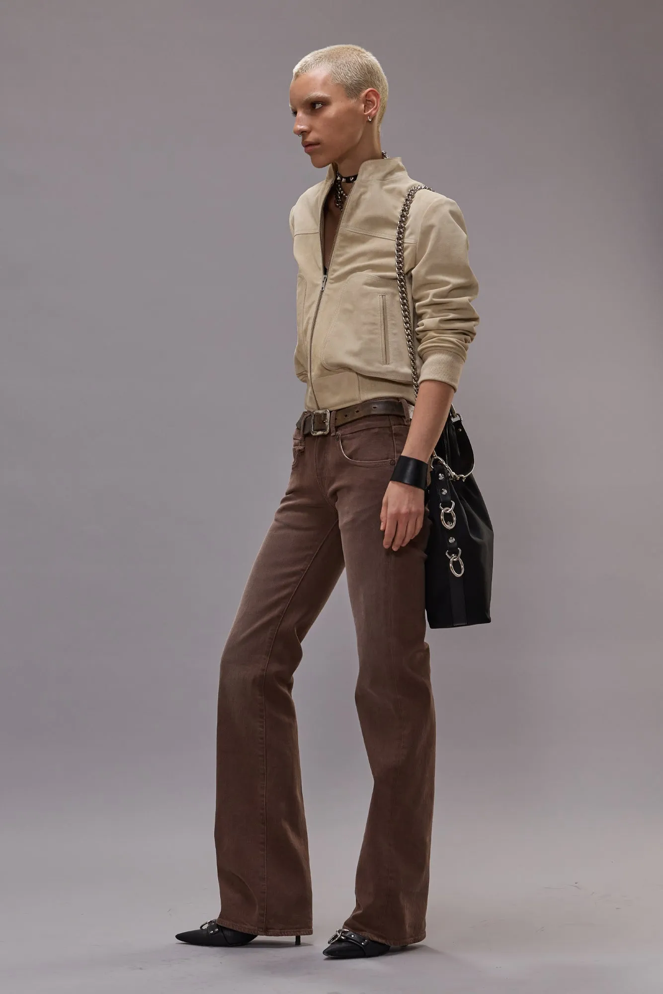 BOY FLARE - CLEAN UMBER STRETCH sold by R13