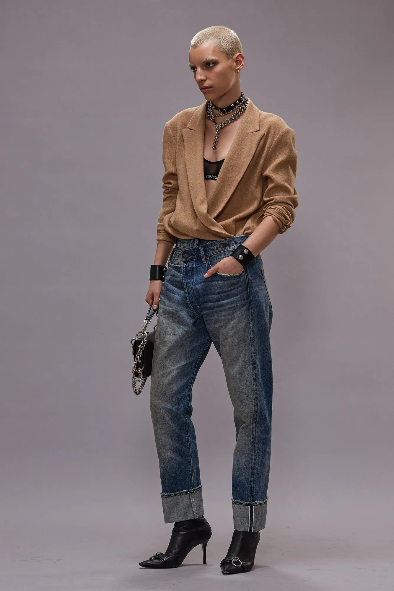 CUFFED CROSSOVER - ESTIN SELVEDGE BLUE sold by R13