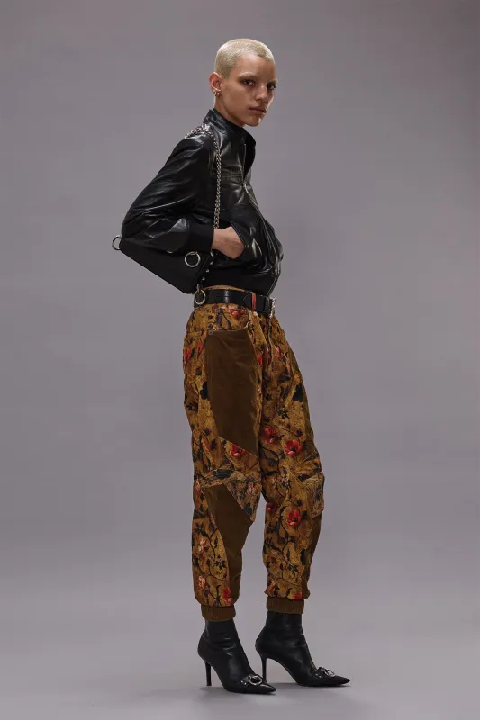 SLOUCH MOTOCROSS JEAN - ANTIQUE FLORAL VELVETEEN sold by R13